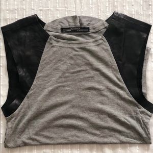 All Saints t-shirt with leather detail